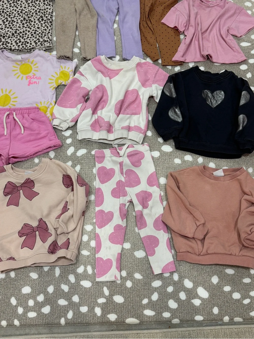 Lot of 12 Zara Kids sweatshirt set long sleeve pullover leggings tee shorts